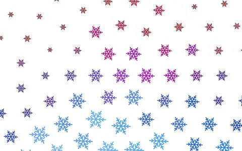 Light Blue, Red vector pattern with christmas snowflakes, stars. Stock Illustration