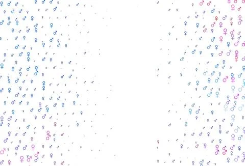 Light blue, red vector pattern with gender elements. 스톡 일러스트
