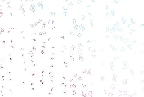 Light Blue, Red vector pattern with music elements. Stock Illustration