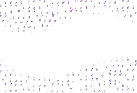 Light blue, red vector pattern with gender elements. Stock Illustration