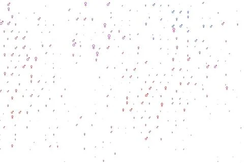 Light blue, red vector pattern with gender elements. Stock Illustration