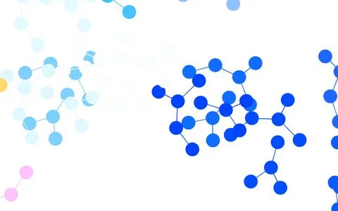 Light Blue, Red vector pattern with artificial intelligence network. Stock Illustration