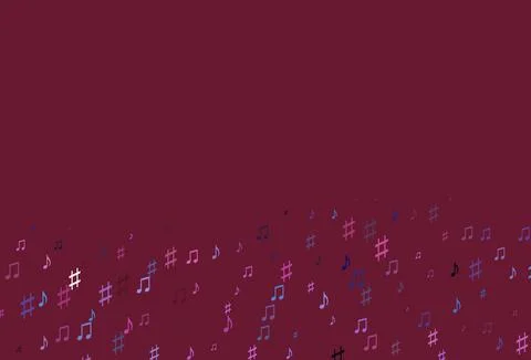 Light Blue, Red vector pattern with music elements. 스톡 일러스트