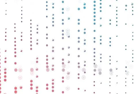 Light Blue, Red vector pattern with christmas snowflakes. 库存插图