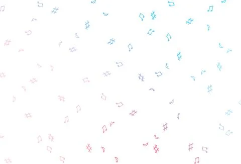 Light Blue, Red vector pattern with music elements. Illustrazione stock