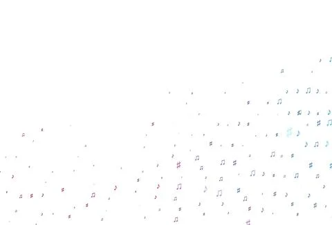 Light Blue, Red vector pattern with music elements. Stock Illustration