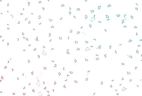 Light Blue, Red vector pattern with music elements. Illustrazione stock