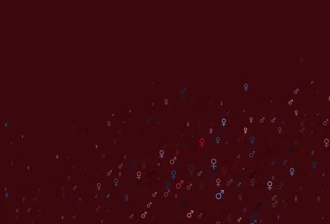 Light blue, red vector pattern with gender elements. Illustrazione stock