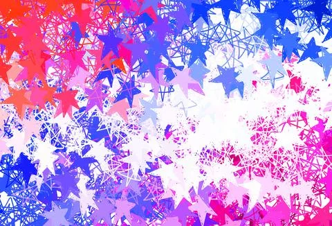 Light Blue, Red vector pattern with christmas stars. Stock Illustration