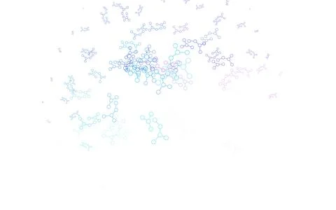 Light Blue, Red vector pattern with artificial intelligence network. Illustrazione stock