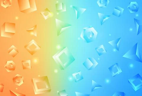 Light Blue, Red vector pattern with polygonal style with cubes. Stockillustratie