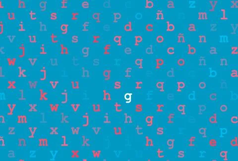 Light blue, red vector pattern with ABC symbols. Illustrazione stock