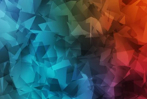 Light Blue, Red vector shining triangular background. Illustrazione stock