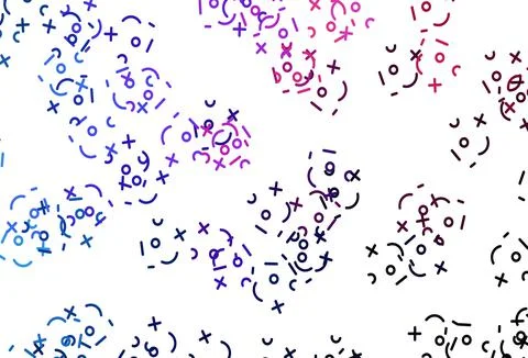 Light Blue, Red vector template with math simbols. Illustrazione stock