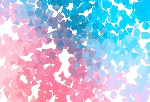 Light blue, red vector template with crystals, circles, squares. Stock Illustration