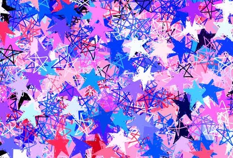 Light Blue, Red vector texture with beautiful stars. Stock Illustration