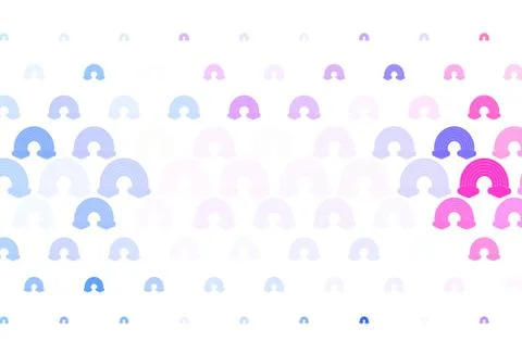 Light Blue, Red vector texture with rainbows, clouds. Stock Illustration