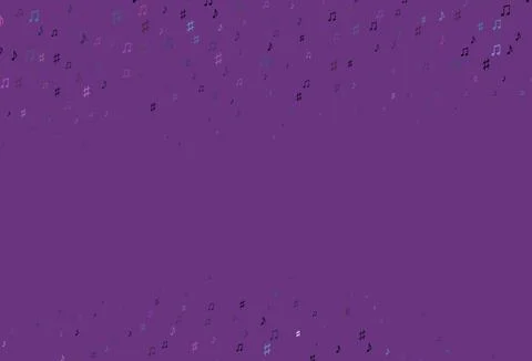 Light Blue, Red vector texture with musical notes. Illustrazione stock