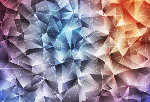 Light Blue, Red vector texture with triangular style. Illustrazione stock