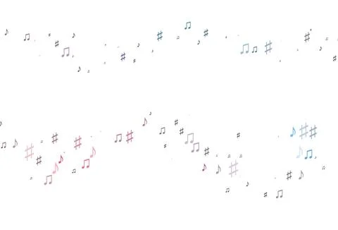 Light Blue, Red vector texture with musical notes. Stock Illustration