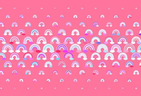 Light Blue, Red vector texture with rainbows, clouds. Illustrazione stock