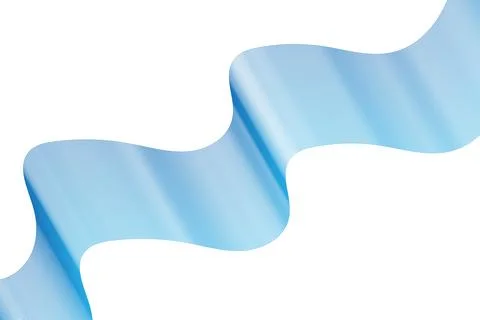 Light Blue Ribbon Wave  Abstract Gradient Flow with Glossy Texture and Whit.. Stock Illustration