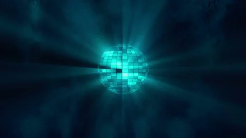 Light Blue Rotating Disco Ball Stock Footage 85190587