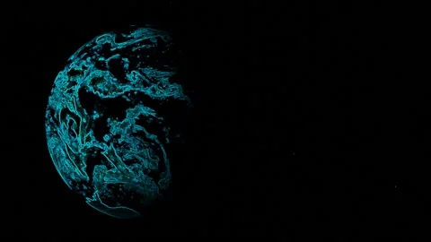 Light Blue Rotating Planet Stock Footage 131332633