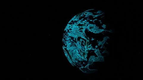 Light Blue Rotating Planet A Stock Footage 133393638