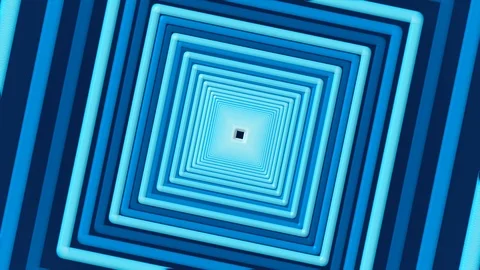 Light Blue Rotating Square Tunnel Video stock 99880082