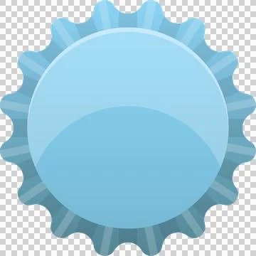 Light blue round, decorative shape with a scalloped border creates a clean,.. Stock Illustration