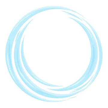 Light blue round frame created by several brushstrokes 스톡 일러스트