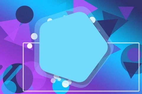 A light blue rounded chat bubble floats over a glowing border with abstract.. 스톡 일러스트