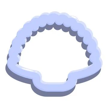 Light blue scallop shell shining on white background Stock Illustration