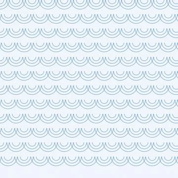 Light blue scalloped border pattern seamless repeat design Stock Illustration