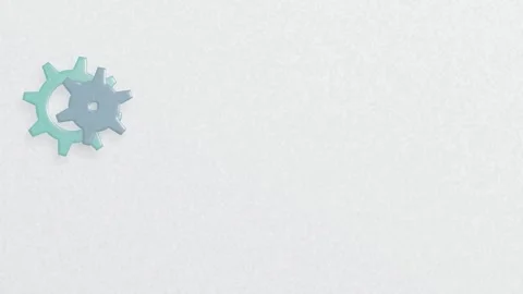 Light blue six toothed gear rotating seamless loop motion background Stock Footage 345601129