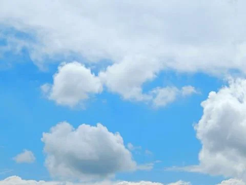 Light blue sky with clouds, horizontal photo Foto stock
