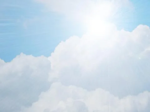 Light blue sky with clouds, horizontal photo Foto stock