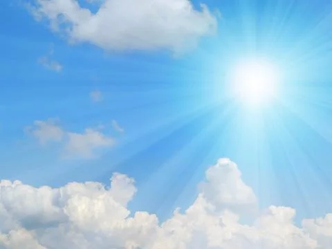 Light blue sky with clouds, horizontal photo Foto stock