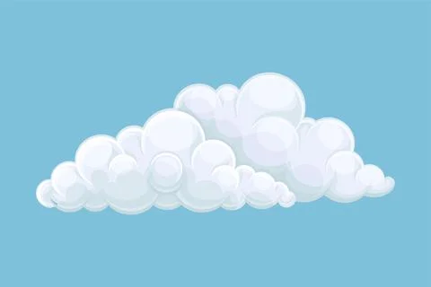 Light blue sky with white cloud. Abstract cumulus cloud vector illustration Stock Illustration