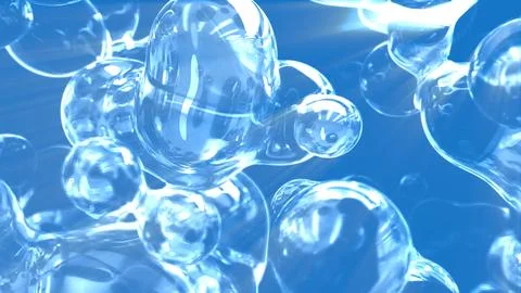 Light blue slime soft liquid bg - abstract 3D illustration Stock Illustration