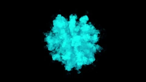 Light blue smoke ball explosion with alpha channel Stock Footage 255010240