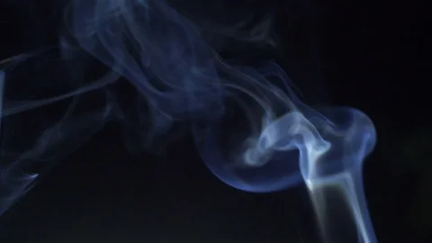 Light blue smoke on black background. Stock Footage 114584871