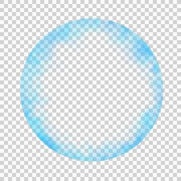 Light blue smoky circular frame with transparent background Stock Illustration