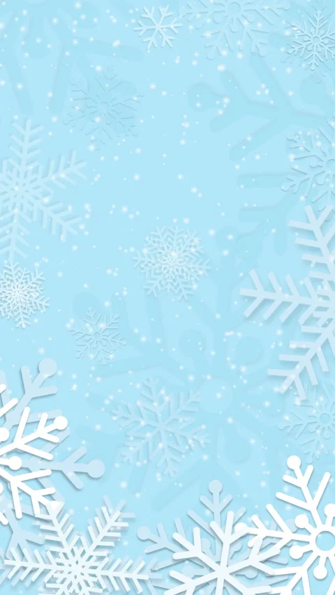 Light blue snowflake background with soft accents. Vertical video. 스톡 동영상 321542548