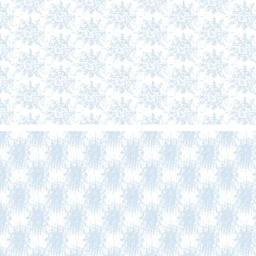 Light Blue Snowflake Checker Pattern Set Stock Illustration