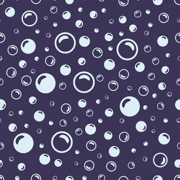 Light blue soap bubbles on a dark purple background. Stock Illustration