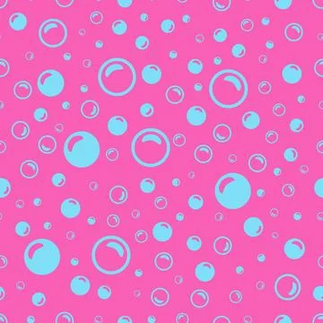 Light blue soap bubbles on a pink background Ilustração Stock