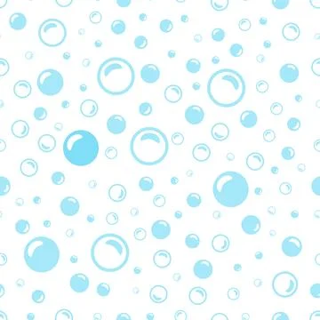 Light blue soap bubbles on a white background Illustrazione stock