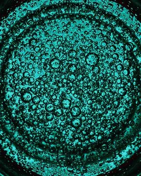 Light blue soda bubbles solid background Stock Photos